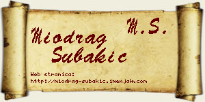 Miodrag Šubakić vizit kartica